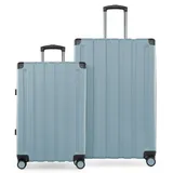 Hauptstadtkoffer Q-Damm - 2er Kofferset, Trolley-Set, TSA, Rollkoffer, Reisekoffer, (M & L), Poolblau