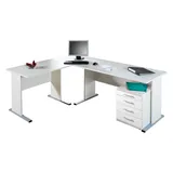 MÖBELPARTNER Eckschreibtisch Tiger Weiß