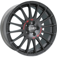 OZ Superturismo GT, 7,5x17 ET35 5x112 75, matt schwarz mit roter Schrift