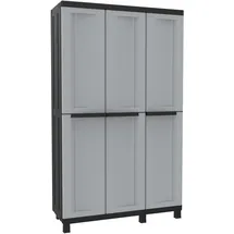 terry store-age Terry - Twist Black 102a: Multifunktions-Kunststoffschrank, mit 3 Türen und 3 Einlegeböden, für Innen- und Außenbereiche, 102x39x170 cm