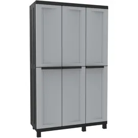 terry store-age Terry - Twist Black 102a: Multifunktions-Kunststoffschrank, mit 3 Türen und 3 Einlegeböden, für Innen- und Außenbereiche, 102x39x170 cm