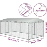 vidaXL Outdoor-Hundezwinger mit Überdachung 7,6x3,8x2,3 m