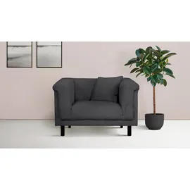 Home Affaire Sessel "AGNIA B/T/H: 100/85/71 cm", grau (anthrazit), B:100cm H:71,5cm T:85cm, 100% Polyester, Sessel, Sessel, incl. Zierkissen, auch in Cord und Bouclé