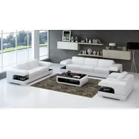 JVmoebel Polstergarnitur Beige Leder Wohnlandschaft mit LED Beleuchtung 3er + 2er + 1er, (3+2+1 Sitzer), Made in Europa beige