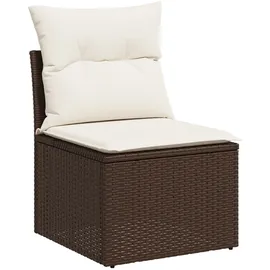 vidaXL Garten-Sofa-Set mit Kissen Braun Poly Rattan