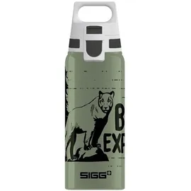 Sigg Trinkflasche Kinder - WMB ONE Mountain Lion - Für Kohlensäurehaltige Getränke Geeignet - Auslaufsicher - Federleicht - BPA-frei - ClimatePartner Zertifiziert - Sport & Schule - Moosgrün - 0,6L