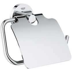 Grohe Essentials WC-Papierhalter, Toilettenpapierhalter, mit Deckel, Chrom 40367001