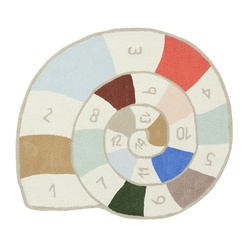 OYOY Mini - Nautilus Teppich, beige / weiß