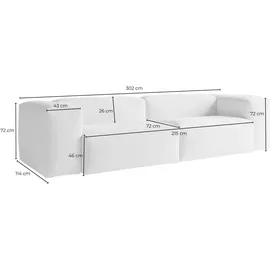 KAWOLA Sofa CELESTE 4-Sitzer Lederfaserstoff cognac