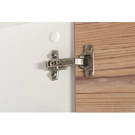 WELLTIME Waschbeckenunterschrank WELLTIME "Emmi, Breite 59 cm", weiß (weiß, silberfichte), B:60cm H:63,5cm T:32,5cm, FSC-zertifizierter Holzwerkstoff, Schränke, Waschbeckenunterschrank, Siphonausschnitt, Metallbeschläge