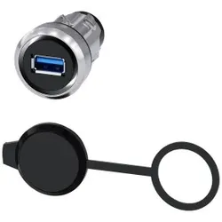 Siemens 3SU19500GA800AA0 USB-Anschluss, 22 mm, Metall hochglanz, silber