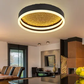 GLOBO Lighting|Deckenleuchte Metall schwarz matt, LED - Silber