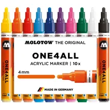 Molotow One4All 227HS Basic-Set 1 (4,0 mm Strichstärke, hochdeckend und permanent, UV-beständig, für fast alle Untergründe) 10 Stück