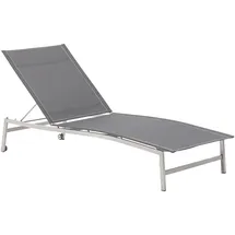 Zebra Technologies Zebra One Gartenliege Edelstahl/Textilene dunkelgrau/hellgrau