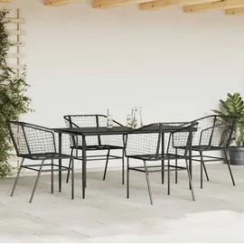 vidaXL Garten-Esszimmerset 5-tlg. Schwarz