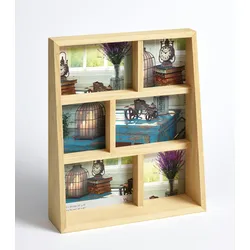 walther + design Rustic Portrait Galerierahmen, natur, je 3 X 10x15 + 10x10 cm