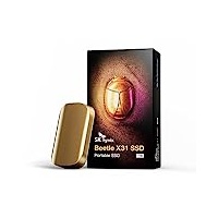 SK Hynix Beetle X31 1TB Extern SSD USB C 3.2 Gen2 mit DRAM | bis zu 1050 MB/s | Portable Externe Festplatte kompatibel mit Windows PC, Mac, Tablet, Android Smartphone, Spielkonsolen (Champagne Gold)