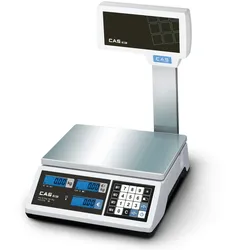 CAS ERJ-P Hochanzeige, preisrechnend, Ladenwaage, GEEICHT, Wägebereich max 6 kg, Ablesbarkeit 1g