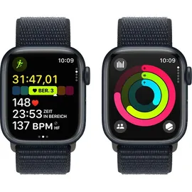 Apple Watch Series 9 GPS 45 mm Aluminiumgehäuse mitternacht, Sport Loop mitternacht One Size