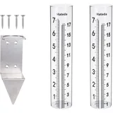 Mateda Regenmesser mit 17,8 cm Kapazität und Edelstahl-Halterung, Pfostenmontage, Regenmesser oder Hof, Garten, Outdoor, Haus (Stil C)