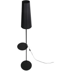 Licht-Erlebnisse Stehleuchte GAVIN Schwarz Metall Stoff 1x E27 bis 15W | LE107596