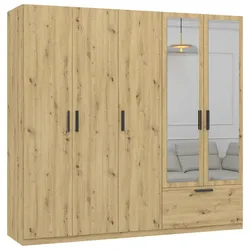 Drehtürenschrank Milos Eiche Artisan