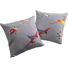 Wirth Kissenbezug Planes Action 40 x 40 cm Grau