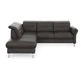sit&more Ecksofa SIT & MORE "Grenoble L-Form mit Federkern", grau (anthrazit), B:247cm H:85cm T:222cm, Sofas, Ecksofa, wahlweise mit Bettfunktion, Bettkasten, Arm- und Kopfteilverstellung