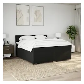 vidaXL Boxspringbett mit Matratze Schwarz 180x200 cm Stoff