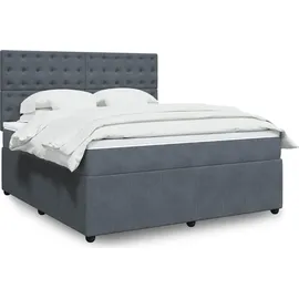 vidaXL Boxspringbett 180 x 200 cm Dunkelgrau