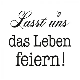 Ambiente Home Ambiente Serviette Lunch 33x33cm 3-lagig - hochwertige Einweg Papierservietten Schriftzug Leben Feiern 20 Stück pro Packung