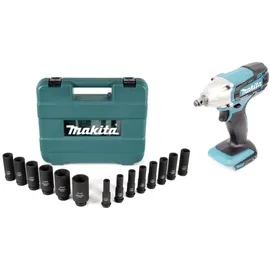 Makita DTW 190 Z Akku Schlagschrauber 18 V 190 Nm + Steckschlüssel Set - ohne Akku, ohne Ladegerät