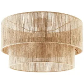 Tectake Deckenleuchte Lignea Lux aus Jute im Boho-Stil, 40W - braun