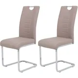 HELA Tische Schwingstuhl Ruby Kunstleder Cappuccino 2er Set