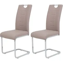 HELA Tische Schwingstuhl Ruby Kunstleder Cappuccino 2er Set