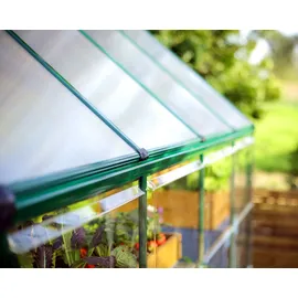 CANOPIA Hybrid Alu grün Polycarbonat 0,7 mm/Dach HKP 4 mm 7,9 m2 inkl. Fundament