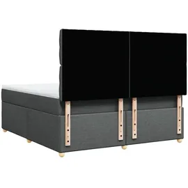 vidaXL Boxspringbett 180 x 200 cm Dunkelgrau
