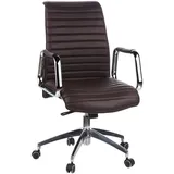 MID.YOU Chefsessel Aspera Silberfarben/Dunkelbraun