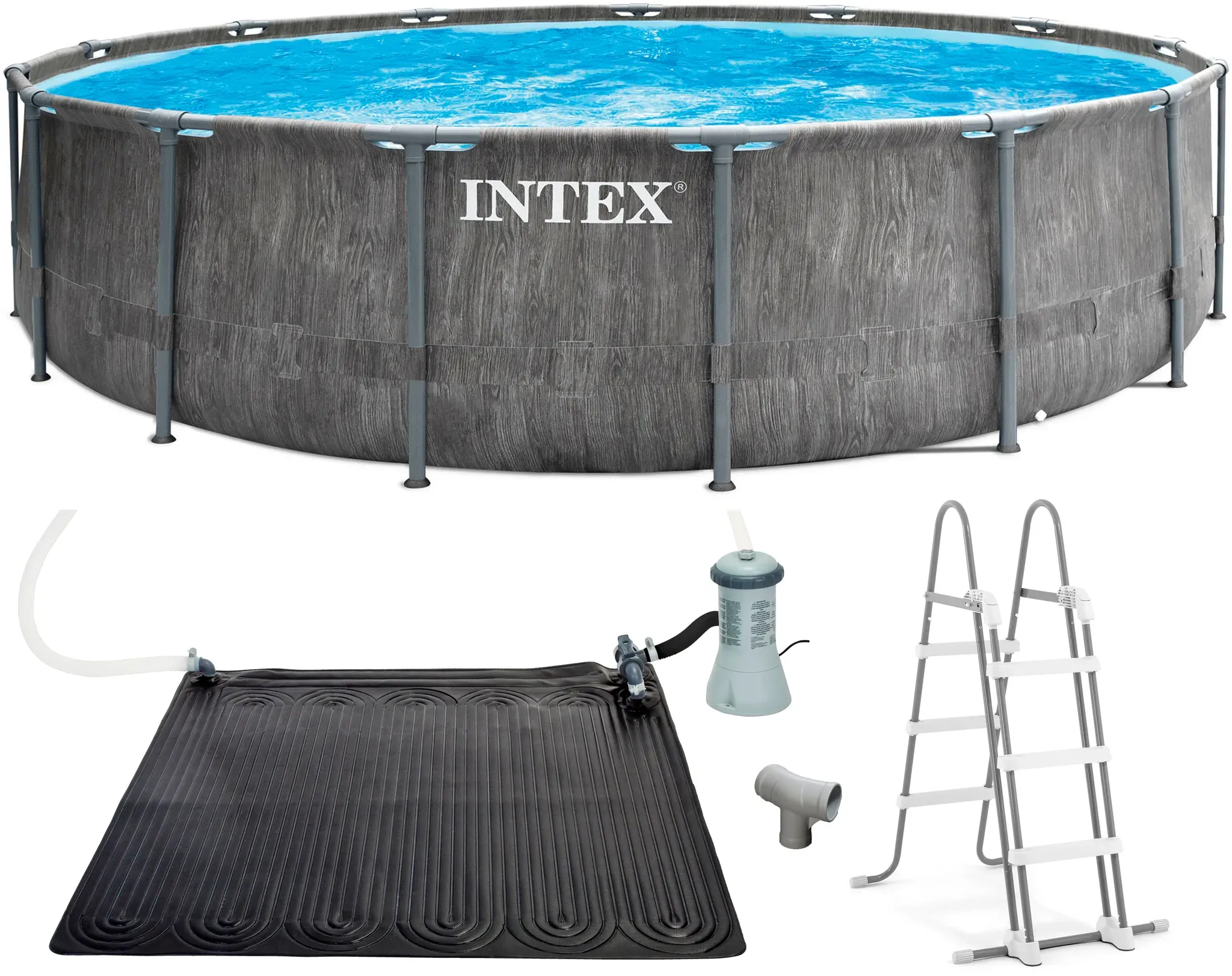 Intex Rundpool » »Framepool« 457x122 cm«, (Set), inkl. hochwertiger Solar Matte(Poolheizung) Intex grau B/H/L: Breite 457 cm x Höhe 122 cm x Länge