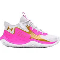 Under Armour Jet '23 Basketballschuhe 105 white/vivid magenta/metallic gold 45