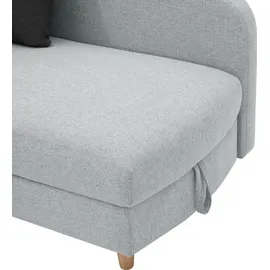 vente-unique PENELOPE rechte Chaiselongue aus hellgrauem Stoff mit Stauraum für Bettzeug - Hellgrau