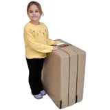 nana shop Klappmatratze, Gästematratze klappbar, 3-teilige Faltmatratze, Höhe 10 cm, Faltbare Matratze, Klappbett, Bandscheibenwürfel (Beige, 195x60x10)