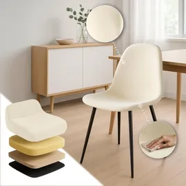 CLP 4er Set Esszimmerstühle Napier creme Samt