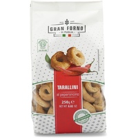 Gran Forno Taralli Peperoni - 250g - knackig-luftiger Snack - Italienischer Knabberartikel - salzige Teigkringel