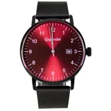 Gigandet Armbanduhr Herren Quarz Schwarz Edelstahl Datum Rot G26-011 - Schwarz/Rot