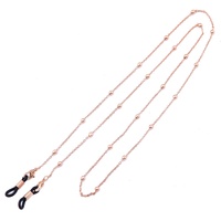 Likgreat Brillenkette für Damen, Perlenkette für Lesebrillen, Sonnenbrillen, Brillenhalter Rose Gold, Black Connector