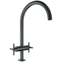 Grohe Atrio Zweigriff-Spültischbatterie, Ausladung 221mm, 30609AL0, Farbe: hard graphite gebürstet