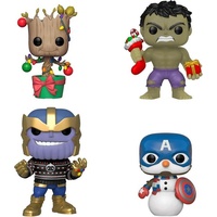 Funko Pop ! Marvel Xmas 4 Pack (Hulk/Groot/Cap/Thanos) Excl