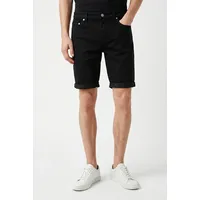 Only & Sons "ONSPLY BOX PIM JOG DNM SHORTS OTL", Herren, Gr. M, N-Gr, schwarz denim, Web, Obermaterial: 64% Baumwolle, 31% Polyester, 3% Viskose, 2% Elasthan, unifarben, regular fit knielang, Hosen Shorts