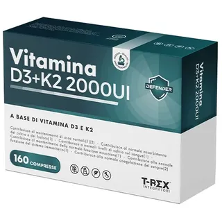 T-Rex Integratori Vitamina D3 + Vitamina K2 160 compresse 160 pz Compr